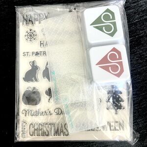 New Diamond Press Crafter’s Companion Holiday Bundle Stamp Die Cuts Ink & Folder